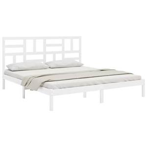 vidaXL Bedframe massief hout wit 180x200 cm