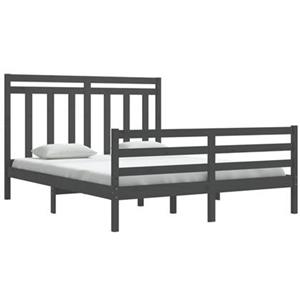 vidaXL Massivholzbett Grau 160x200 cm 