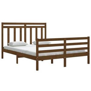 vidaXL Bedframe massief hout honingbruin 150x200 cm