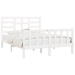 vidaXL Massivholzbett Weiß 150x200 cm 5FT King Size 