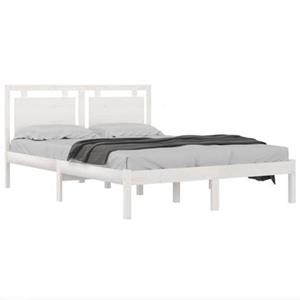 VidaXL Bedframe massief hout wit 160x200 cm