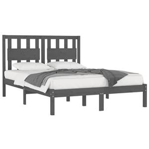 VidaXL Bedframe massief grenenhout grijs 150x200 cm 5FT King Size