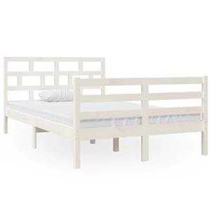 VidaXL Bedframe massief grenenhout wit 120x200 cm