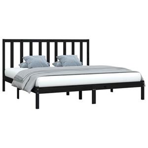 vidaXL Massivholzbett Schwarz Kiefer 180x200 cm 6FT Super King 