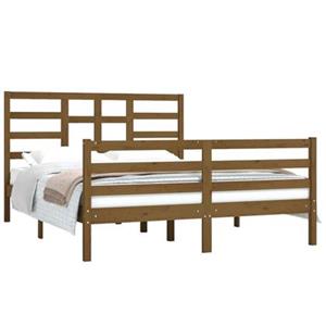 VidaXL Bedframe massief hout honingbruin 150x200 cm 5FT King Size