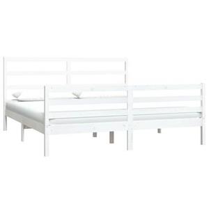VidaXL Bedframe massief grenenhout wit 180x200 cm 6FT Super King
