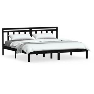 vidaXL Massivholzbett Schwarz 180x200 cm 6FT Super King 