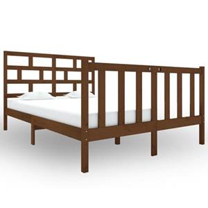 vidaXL Massivholzbett Honigbraun 120x190 cm 4FT Small Double 