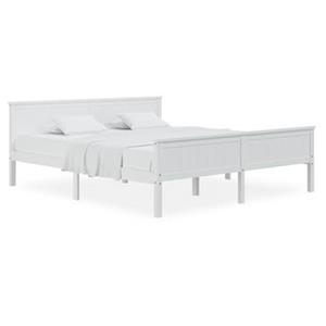 VidaXL Bedframe massief grenenhout wit 200x200 cm