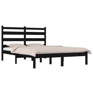 VidaXL Bedframe massief grenenhout zwart 200x200 cm