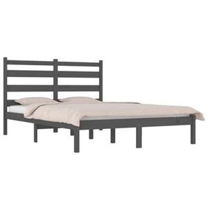 VidaXL Bedframe massief grenenhout grijs 200x200 cm