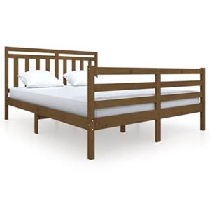 vidaXL Massivholzbett Honigbraun 150x200 cm 5FT King Size 