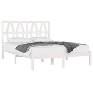 VidaXL Bedframe massief grenenhout wit 180x200 cm 6FT Super King