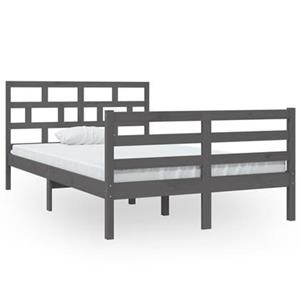 VidaXL Bedframe massief grenenhout grijs 120x200 cm
