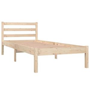 vidaXL Bedframe massief grenenhout zwart 75x190 cm Small Single