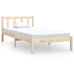 vidaXL Bedframe massief grenenhout zwart 75x190 cm Small Single