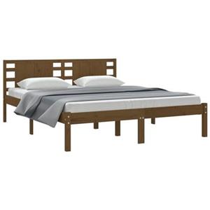VidaXL Bedframe massief grenenhout honingbruin 160x200 cm