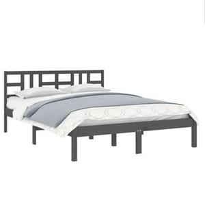 VidaXL Bedframe massief hout grijs 200x200 cm