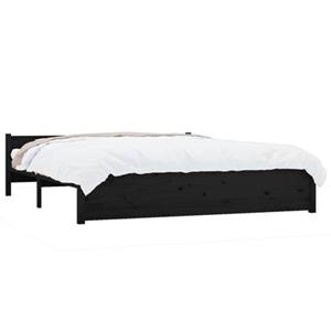 vidaXL Bedframe massief hout zwart 200x200 cm