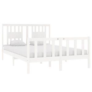 VidaXL Bedframe massief hout wit 140x190 cm