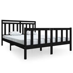 vidaXL Massivholzbett Schwarz 150x200 cm 5FT King Size 
