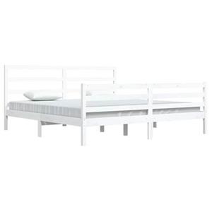 VidaXL Bedframe massief grenenhout wit 200x200 cm