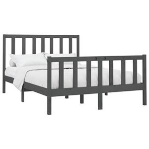 VidaXL Bedframe massief grenenhout grijs 160x200 cm