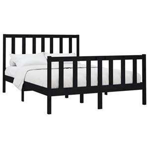 vidaXL Massivholzbett Schwarz Kiefer 150x200 cm 5FT King Size 
