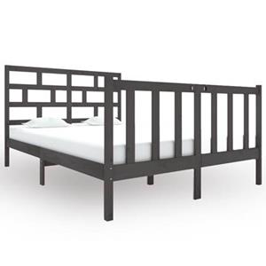 vidaXL Massivholzbett Grau Kiefer 120x190 cm 4FT Small Double 
