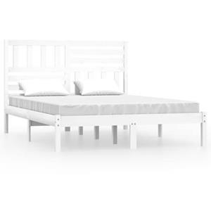 VidaXL Bedframe massief grenenhout wit 160x200 cm