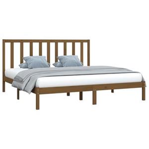 VidaXL Bedframe massief grenenhout honingbruin 200x200 cm
