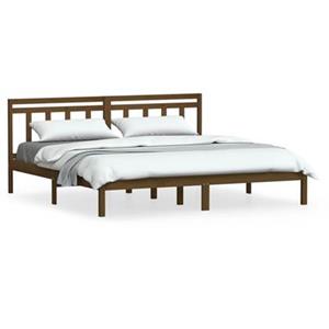 VidaXL Bedframe massief grenenhout honingbruin 200x200 cm