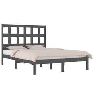 VidaXL Bedframe massief grenenhout grijs 200x200 cm