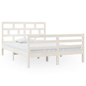 VidaXL Bedframe massief grenenhout wit 140x200 cm