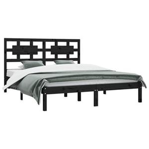 vidaXL Bettgestell »Massivholzbett Schwarz Kiefer 180x200 cm 6FT Super King Bett Bettgestell Doppelbett Bettrahmen«