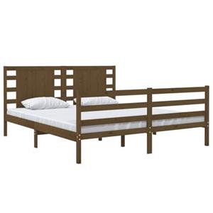 VidaXL Bedframe grenenhout honingbruin 150x200 cm 5FT King Size