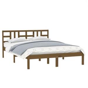 VidaXL Bedframe massief hout honingbruin 200x200 cm