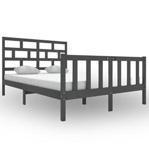 VidaXL Bedframe massief grenenhout grijs 120x200 cm