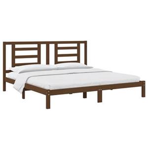 VidaXL Bedframe massief grenenhout honingbruin 200x200 cm