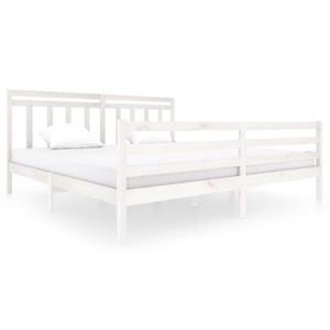 VidaXL Bedframe massief hout wit 200x200 cm