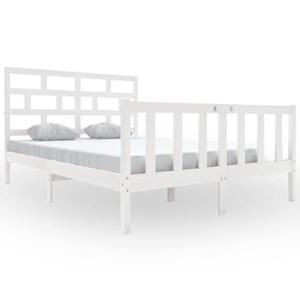 VidaXL Bedframe massief grenenhout wit 140x200 cm