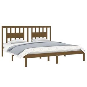 VidaXL Bedframe massief grenenhout honingbruin 200x200 cm