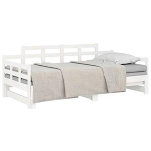 VidaXL Slaapbank uitschuifbaar massief grenenhout wit 2x(90x190) cm