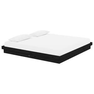 VidaXL Bedframe massief hout zwart 200x200 cm