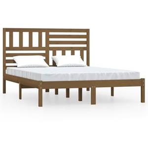VidaXL Bedframe grenenhout honingbruin 150x200 cm 5FT King Size