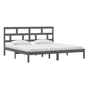 VidaXL Bedframe massief grenenhout grijs 200x200 cm