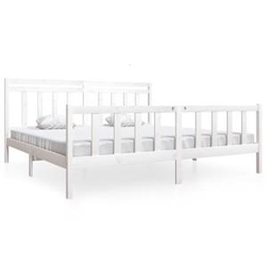 VidaXL Bedframe massief hout wit 200x200 cm