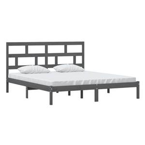 vidaXL Massivholzbett Grau 180x200 cm 6FT Super King 