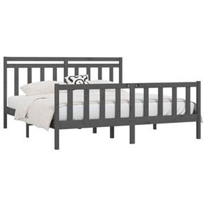 VidaXL Bedframe massief grenenhout grijs 180x200 cm 6FT Super King
