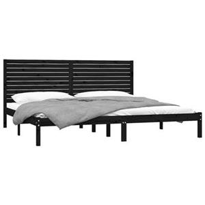vidaXL Massivholzbett Schwarz 180x200 cm 6FT Super King 
